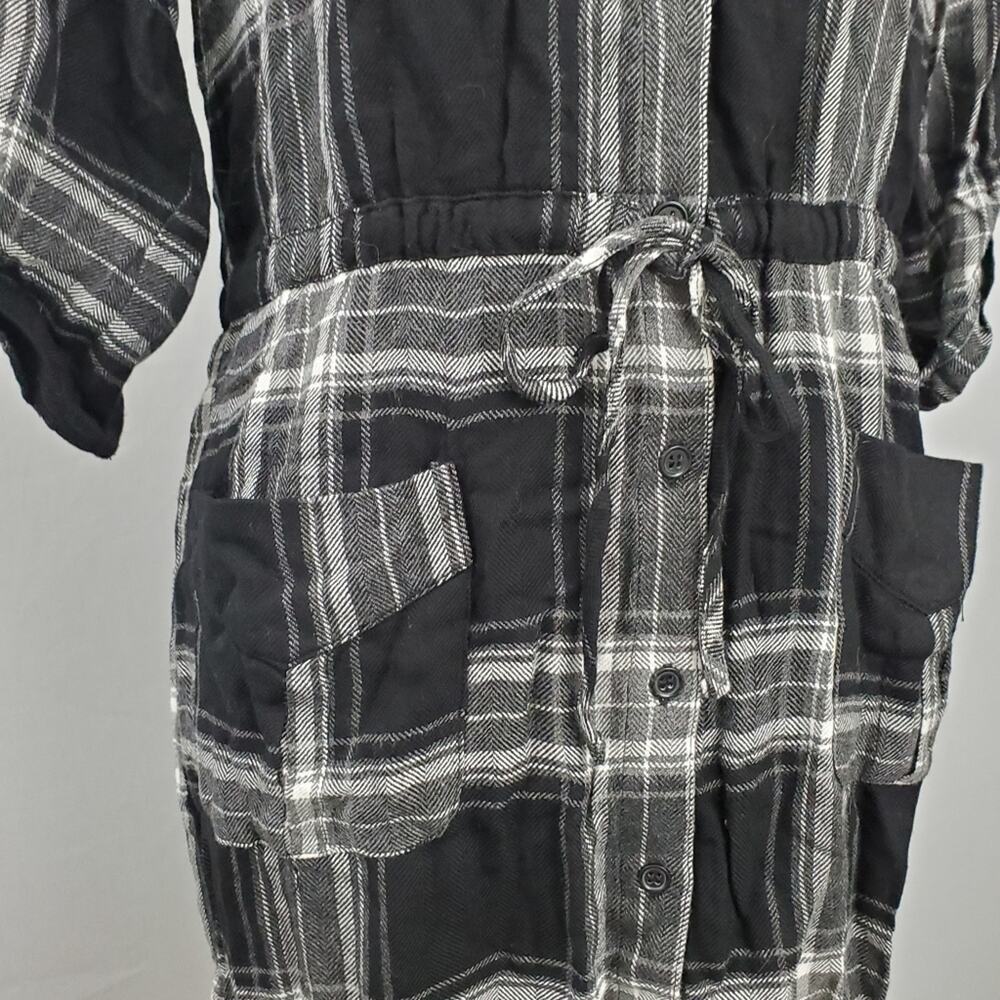 NWT Spense Black White Plaid Shirtdress Pockets Size 10 Old Money Quiet Luxury - Picture 5 of 10